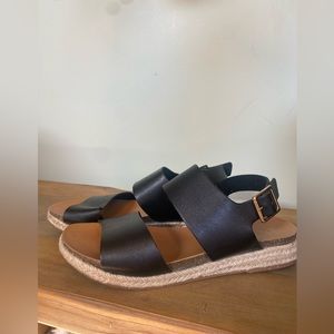 Espadrille Sandals: Black - Size 6 1/2